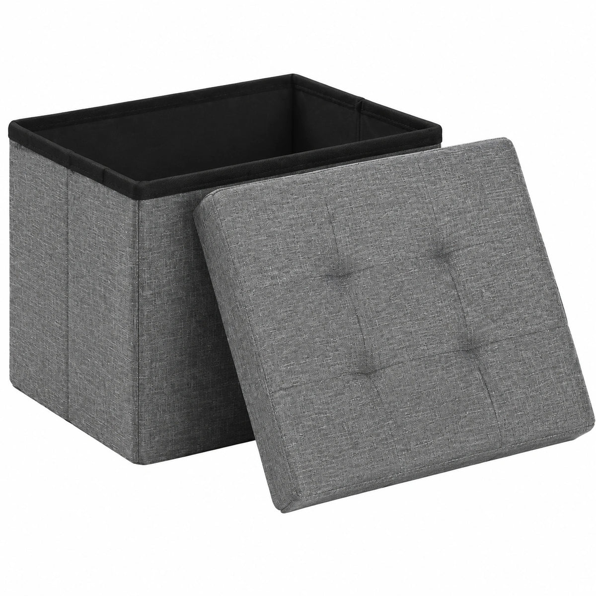 Blumtal Aufbewahrungs-Sitzbank in Anthrazit - Kompakte Sitztruhe 41x31x31 cm - Praktischer Sitzwürfel mit Stauraum