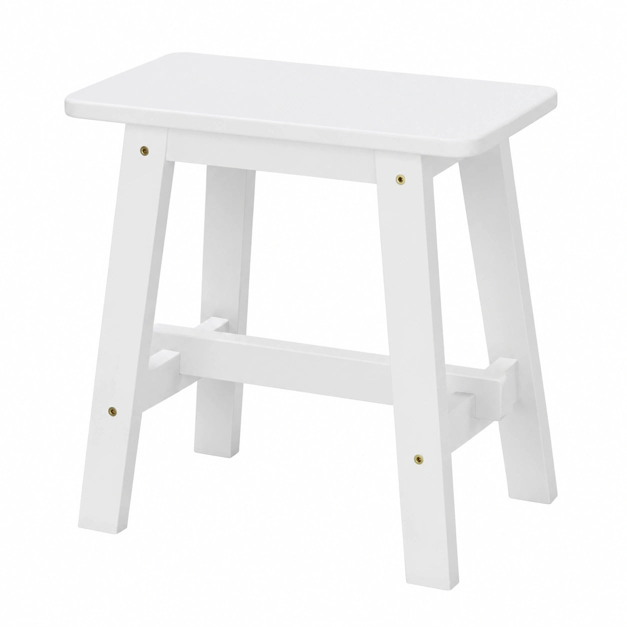 KHG Robuster Holzhocker, Landhausstil, Wei?, 29x45 cm, bis 110 kg