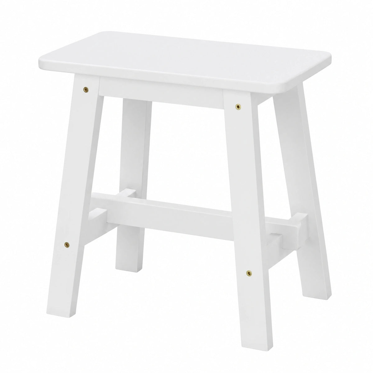 KHG Robuster Holzhocker, Landhausstil, Weiß, 29x45 cm, bis 110 kg