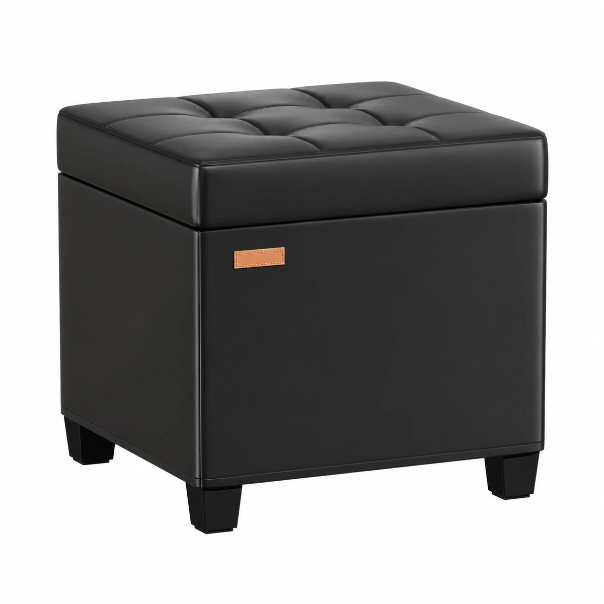 Moderner Sitzhocker aus Kunstleder mit Stauraum, 45x45x45 cm, robust bis 330 kg