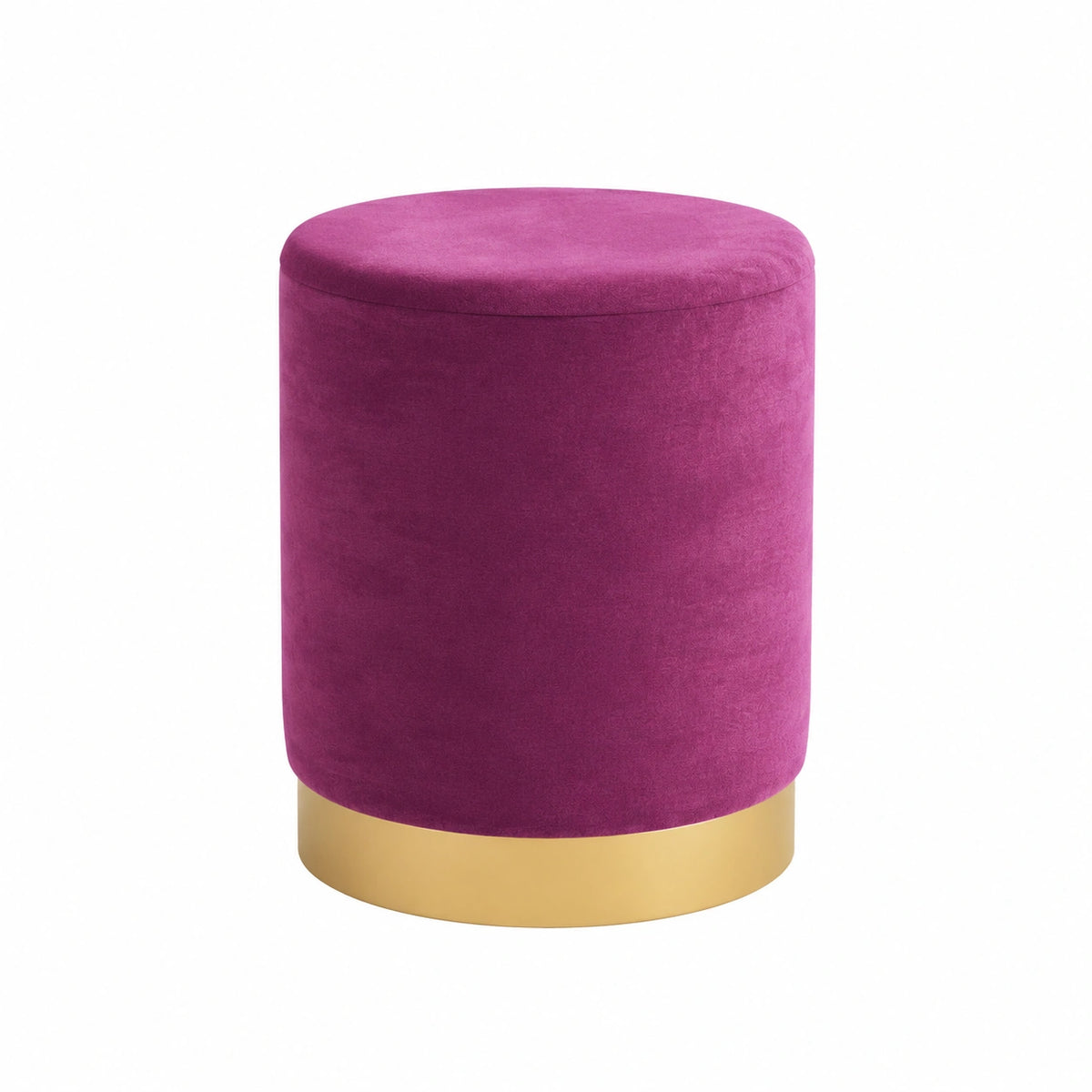 Eleganter Aufbewahrungshocker aus Samt in Violett, Rund, 31 x 37 cm, 3,05 kg
