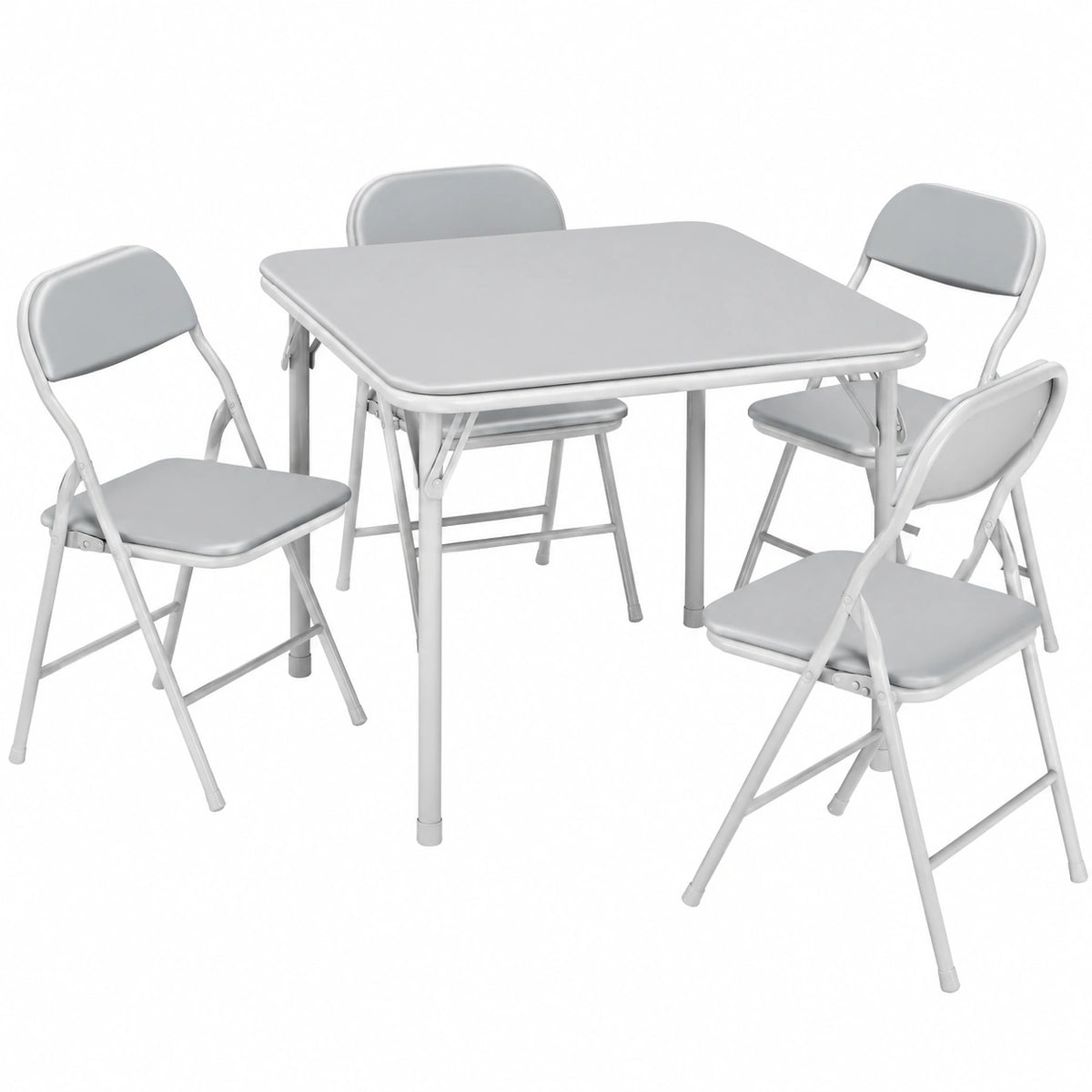 Verstellbares 5-teiliges Kindertisch-Set mit 4 klappbaren Stühlen, leicht zu reinigen, ideal für Kita, 72x69x14 cm