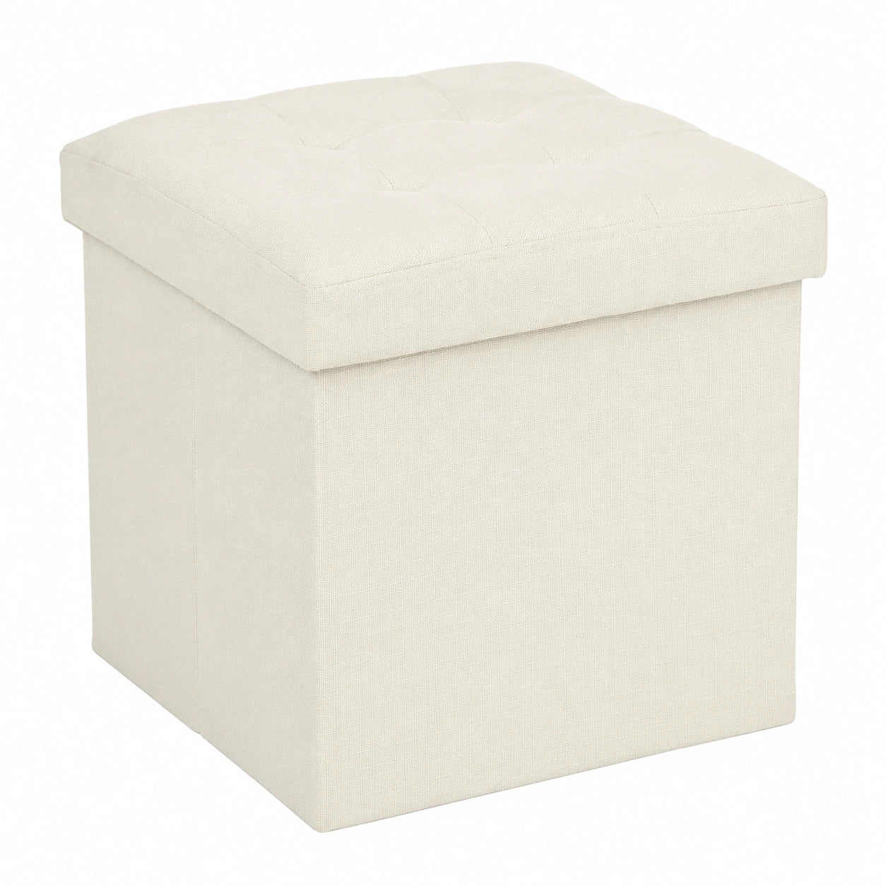 Atmosphera Faltbarer Aufbewahrungshocker Beige 38 cm W¨¹rfel, Gepolstert f¨¹r jeden Raum