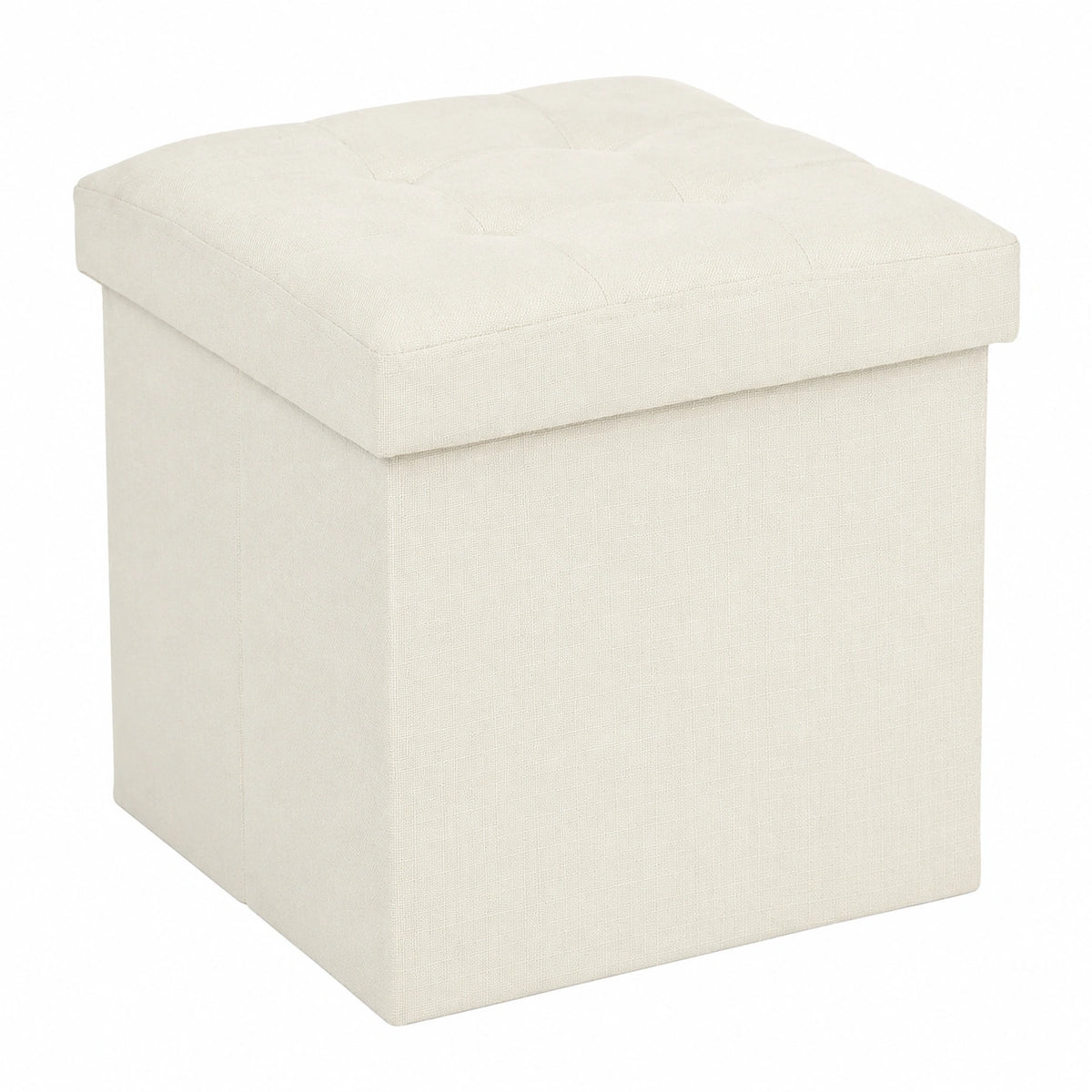 Atmosphera Faltbarer Aufbewahrungshocker Beige 38 cm Würfel, Gepolstert für jeden Raum