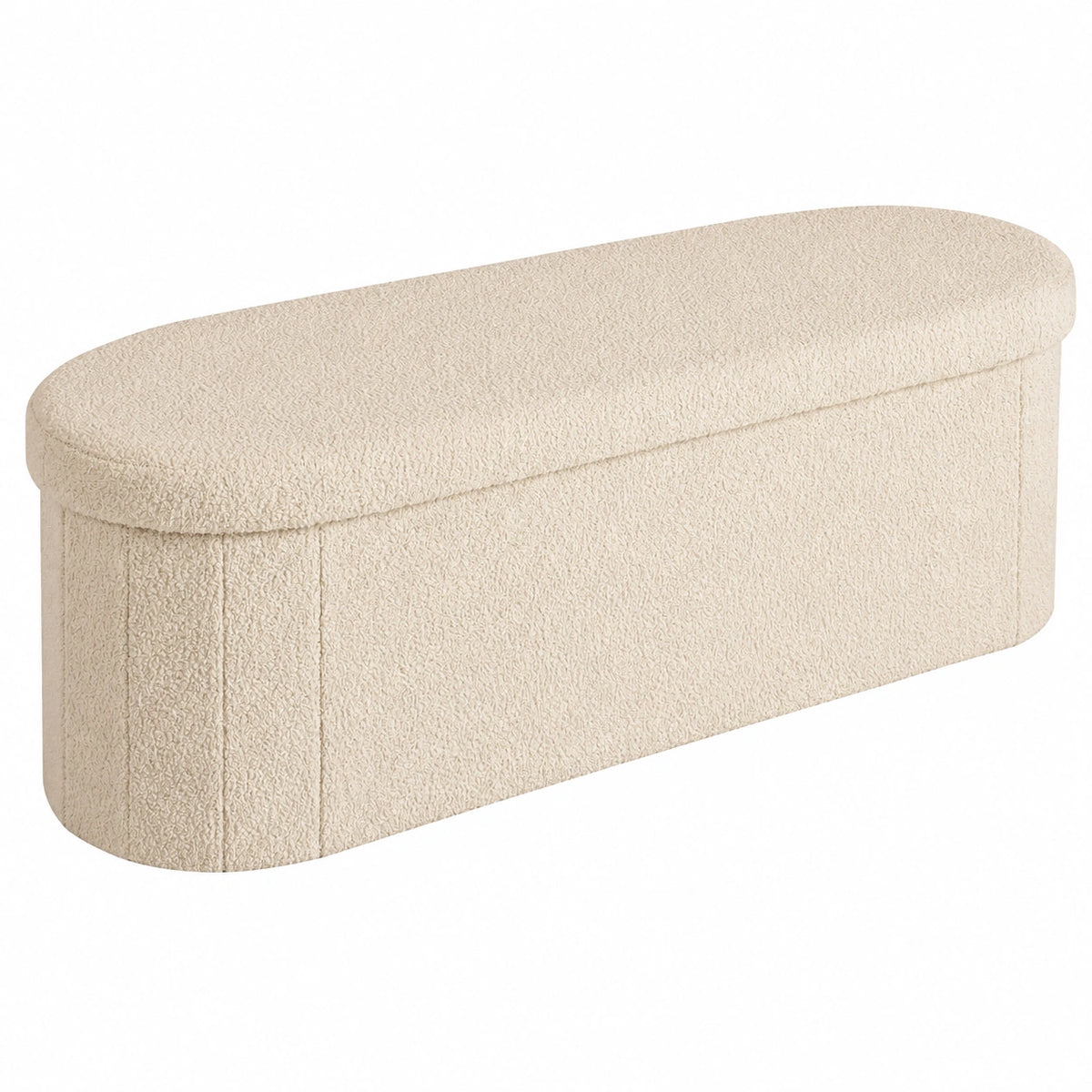Bonlife Aufbewahrungsbank mit Stauraum, faltbare Sitztruhe für Flur, Wohnzimmer und Schlafzimmer, 110cm, Beige