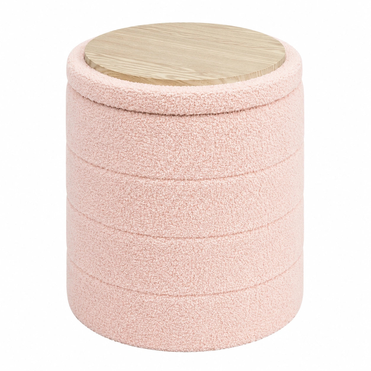 Runder PINPLUS Fu?hocker mit Stauraum, faltbar und gepolstert ? 37x45 cm, ideal f¨¹r Wohnzimmer, Schlafzimmer und Flur in Rosa