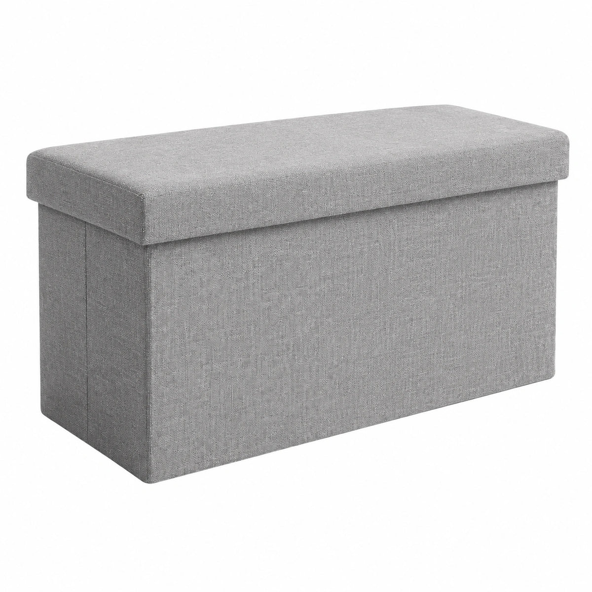 Ruhhy Sitztruhe Klappbar 60x30x30 cm, Aufbewahrungsgrau, 54L, bis 80 kg Belastbar, Sitzwürfel mit Polsterung für Wohn- und Schlafzimmer