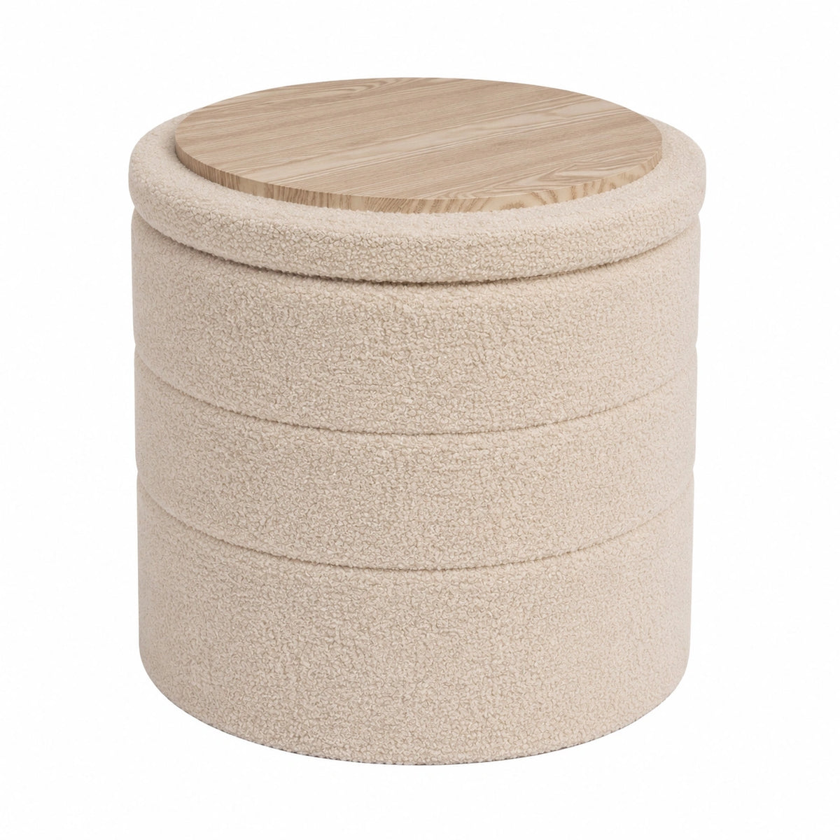 Bonlife Faltbare Sitztruhe mit Stauraum, Multifunktionales Sitzmöbel für Schlafzimmer, Wohnzimmer und Flur, Beige, 43x43x45 cm