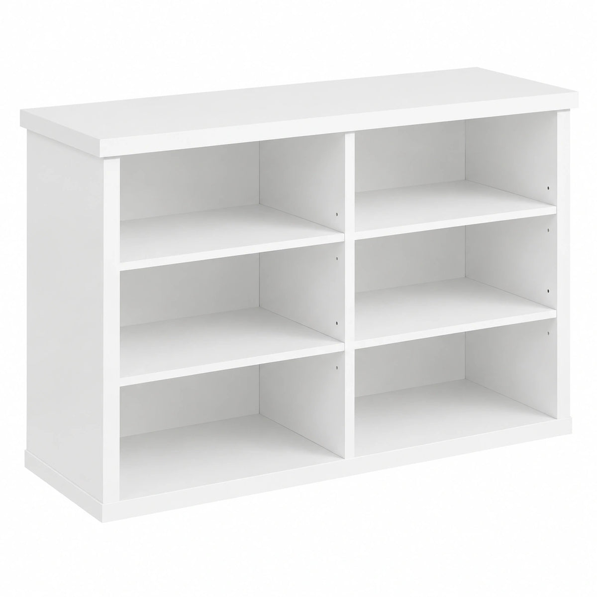 VASAGLE Schuhbank mit 6 Fächern und verstellbaren Ablagen, Sitzbank mit Stauraum, für Wohnzimmer & Flur, 29,5 x 80 x 50 cm, Wolkenweiß