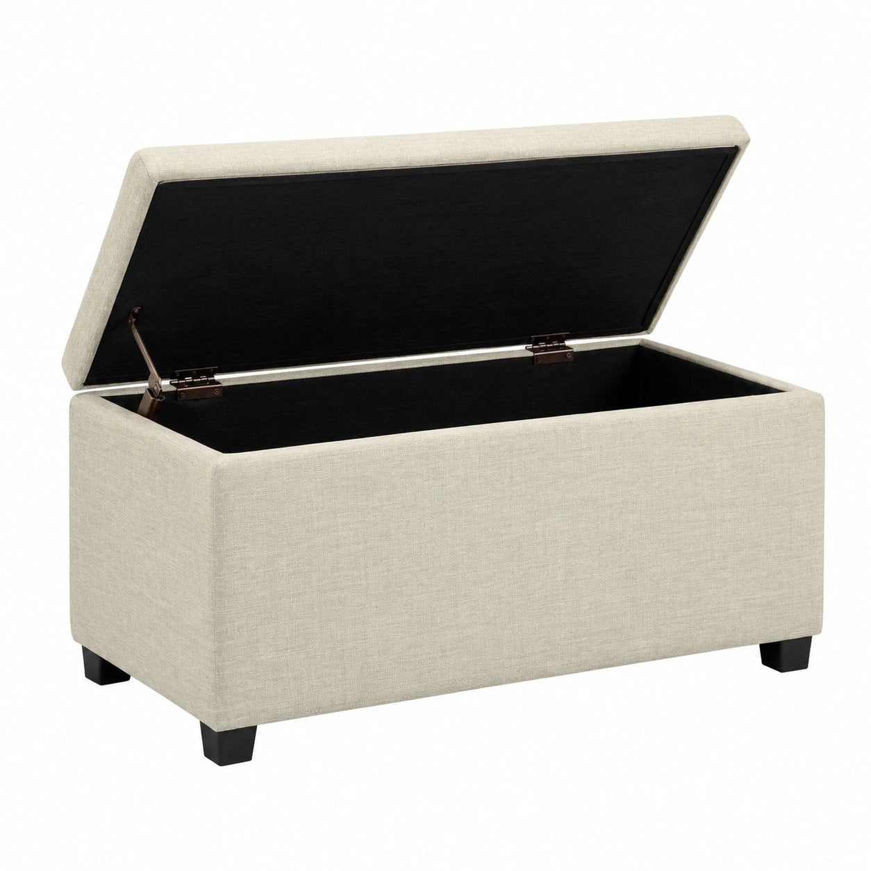 Polsterhocker mit Stauraum, Beige, 42x91x43 cm