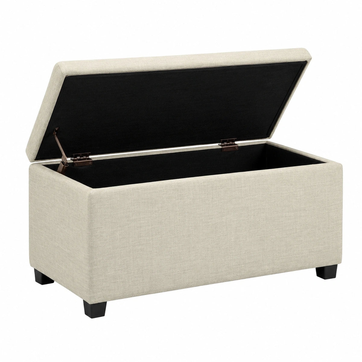 Polsterhocker mit Stauraum, Beige, 42x91x43 cm