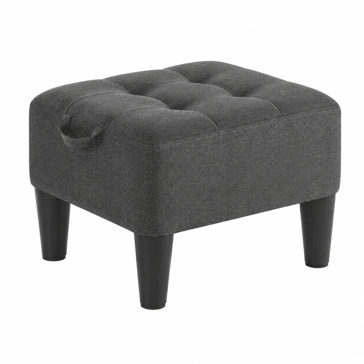 Sitzhocker aus Leinenimitat, belastbar bis 150 kg, schiefergrau/tintenschwarz, ideal für Wohn- und Schlafzimmer