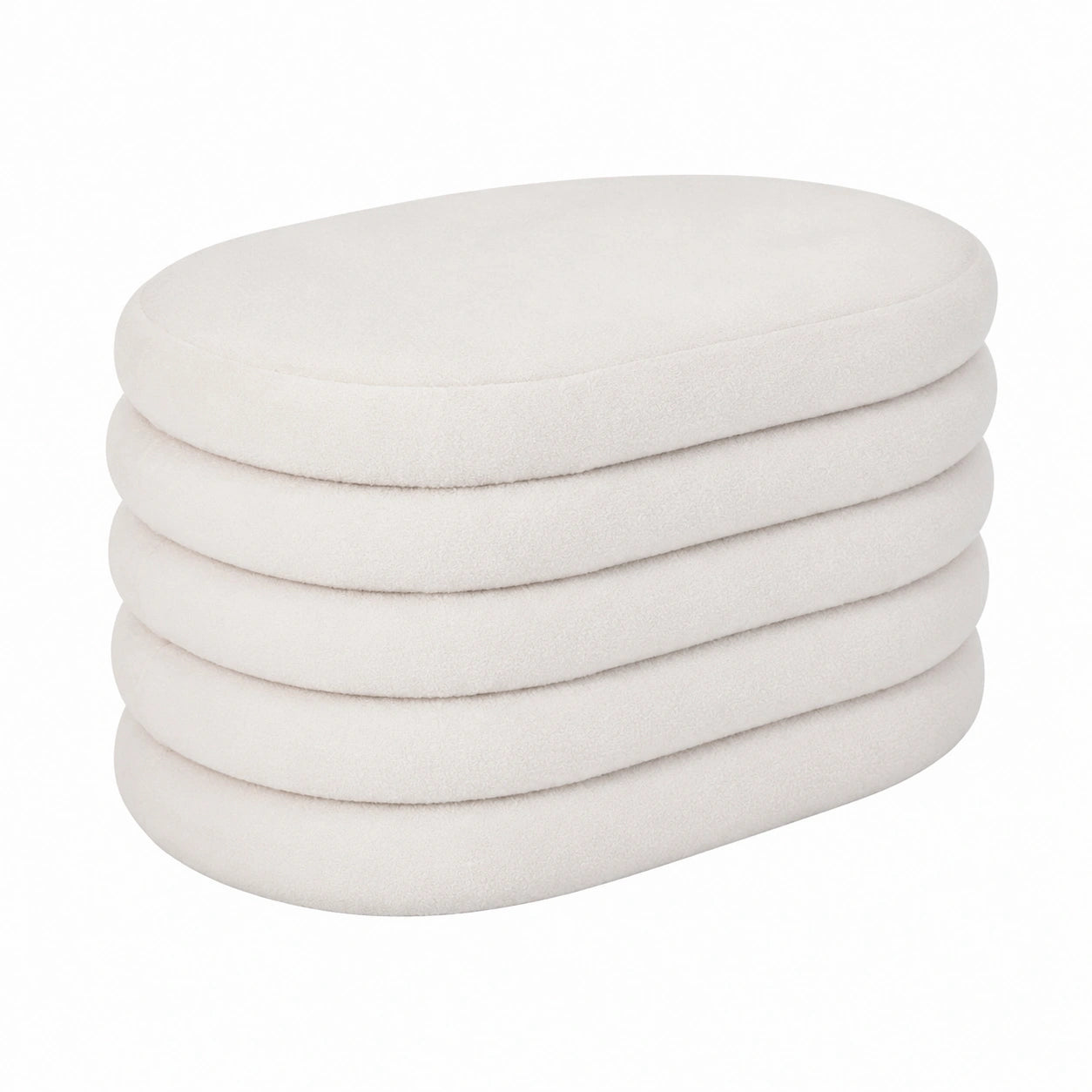 Atmosphera - Giulia Hocker mit Stauraum, wei?er Boucl¨¦-Stoff, 59 x 45 x 40 cm - Ideal f¨¹r Zuhause