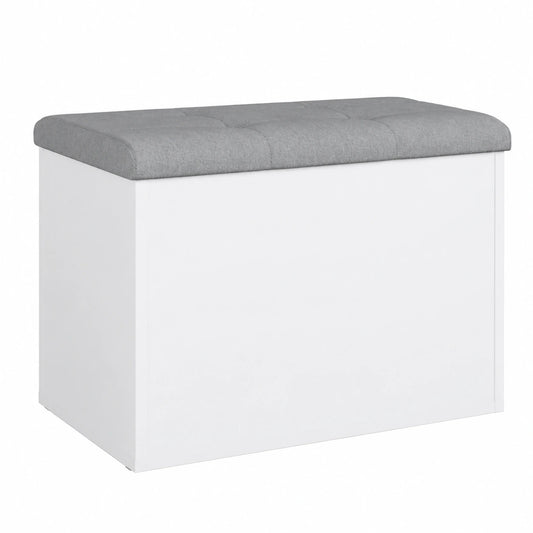 Willood Stauraum-Sitzbank mit Polsterung f¨¹r Wohnzimmer und Flur, Schuhbank und Truhenbank, Wei?, 62x42x45 cm