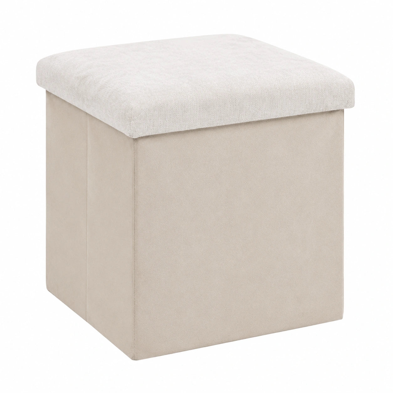 Beiger Sitzhocker mit Stauraum, gepolstert f¨¹r Wohnzimmer, Schlafzimmer und Flur