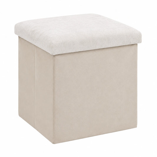 Beiger Sitzhocker mit Stauraum, gepolstert f¨¹r Wohnzimmer, Schlafzimmer und Flur