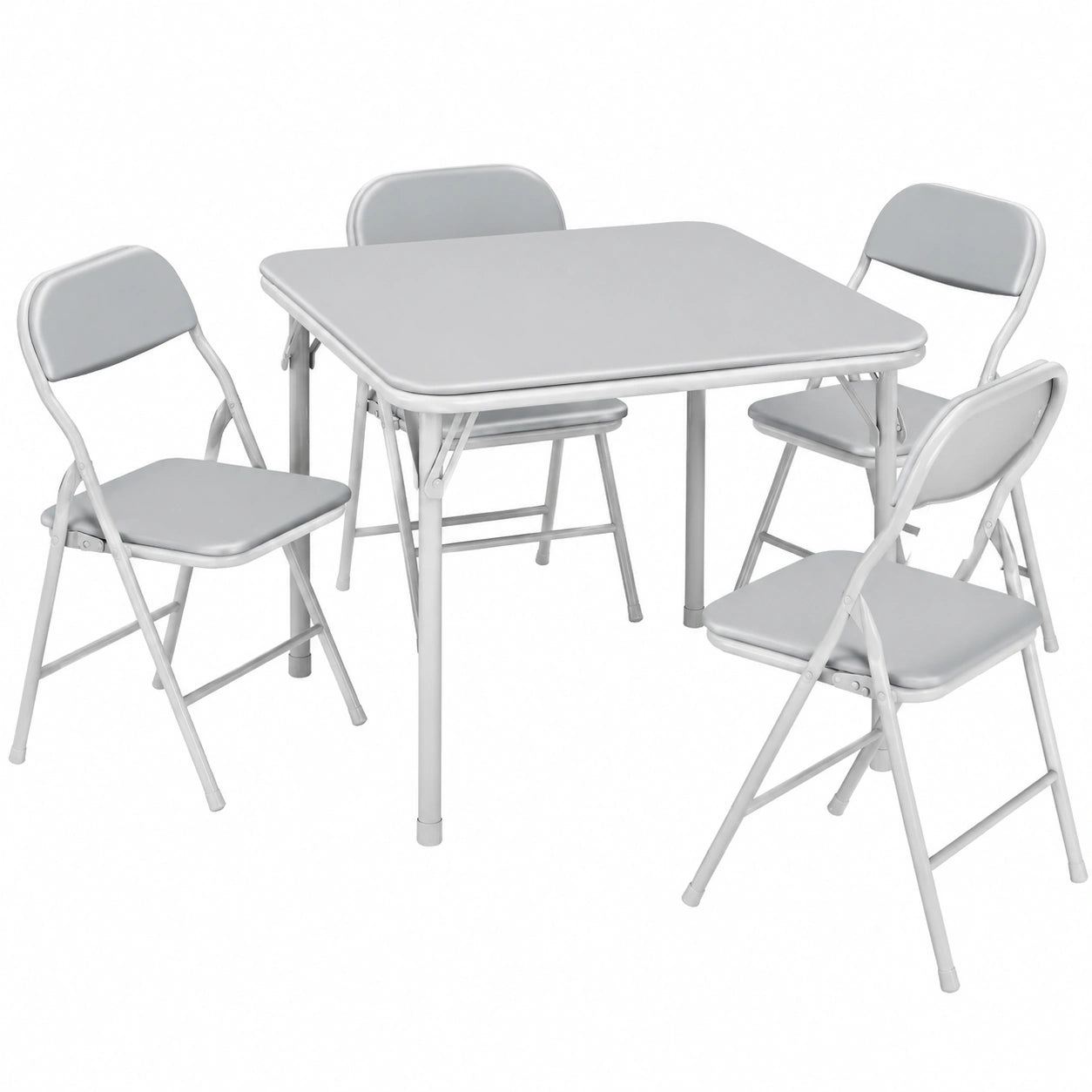 Verstellbares 5-teiliges Kindertisch-Set mit 4 klappbaren St¨¹hlen, leicht zu reinigen, ideal f¨¹r Kita, 72x69x14 cm