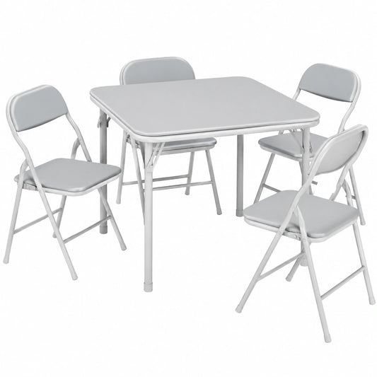 Verstellbares 5-teiliges Kindertisch-Set mit 4 klappbaren St¨¹hlen, leicht zu reinigen, ideal f¨¹r Kita, 72x69x14 cm
