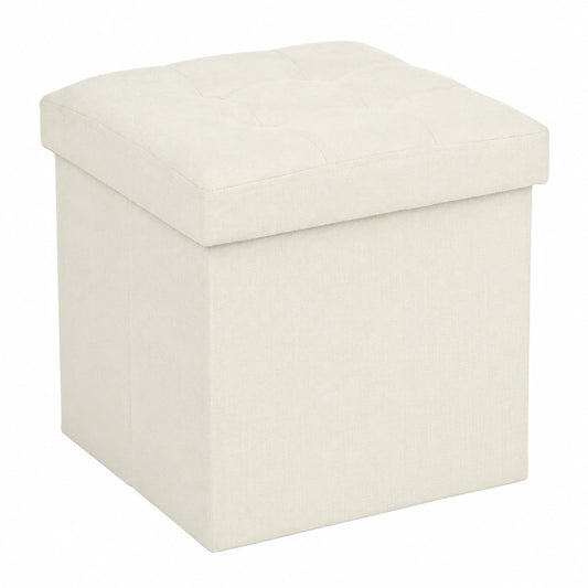 Atmosphera Faltbarer Aufbewahrungshocker Beige 38 cm W¨¹rfel, Gepolstert f¨¹r jeden Raum