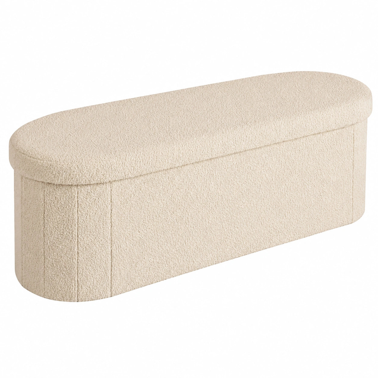 Bonlife Aufbewahrungsbank mit Stauraum, faltbare Sitztruhe f¨¹r Flur, Wohnzimmer und Schlafzimmer, 110cm, Beige