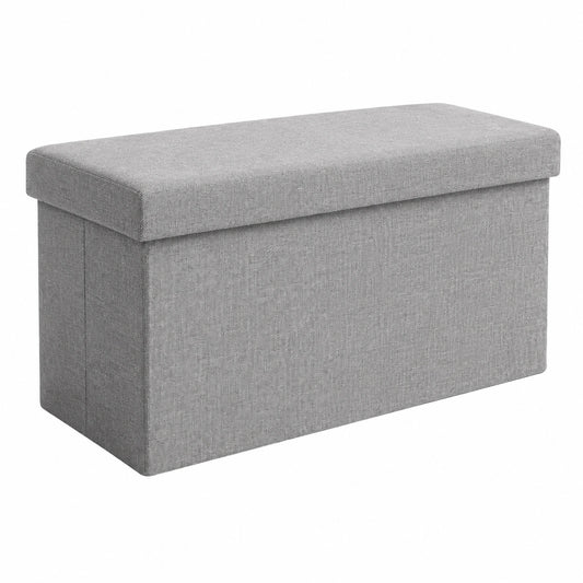Ruhhy Sitztruhe Klappbar 60x30x30 cm, Aufbewahrungsgrau, 54L, bis 80 kg Belastbar, Sitzw¨¹rfel mit Polsterung f¨¹r Wohn- und Schlafzimmer