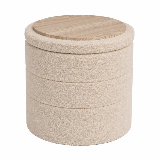 Bonlife Faltbare Sitztruhe mit Stauraum, Multifunktionales Sitzm?bel f¨¹r Schlafzimmer, Wohnzimmer und Flur, Beige, 43x43x45 cm