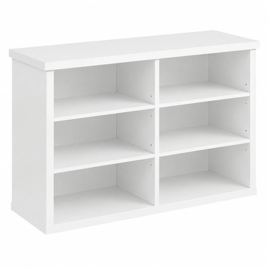 VASAGLE Schuhbank mit 6 F?chern und verstellbaren Ablagen, Sitzbank mit Stauraum, f¨¹r Wohnzimmer & Flur, 29,5 x 80 x 50 cm, Wolkenwei?